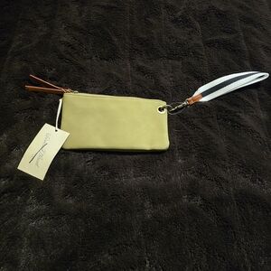 Universal Thread Olive Wristlet with Striped Strap